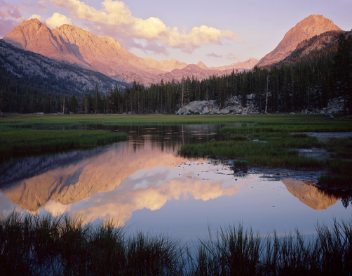 Mount Mendel, Mount Darwin and the Hermit, Evolution Valley, Kings Canyon National Park, Sierra Nevada, California